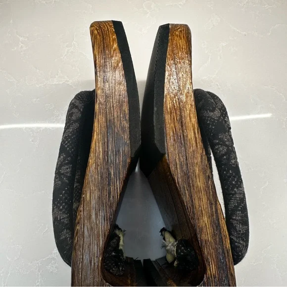 Wooden Sandals with Black Straps - Picture 3 of 6